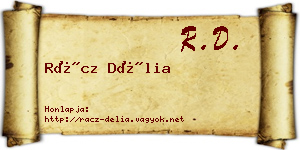 Rácz Délia névjegykártya